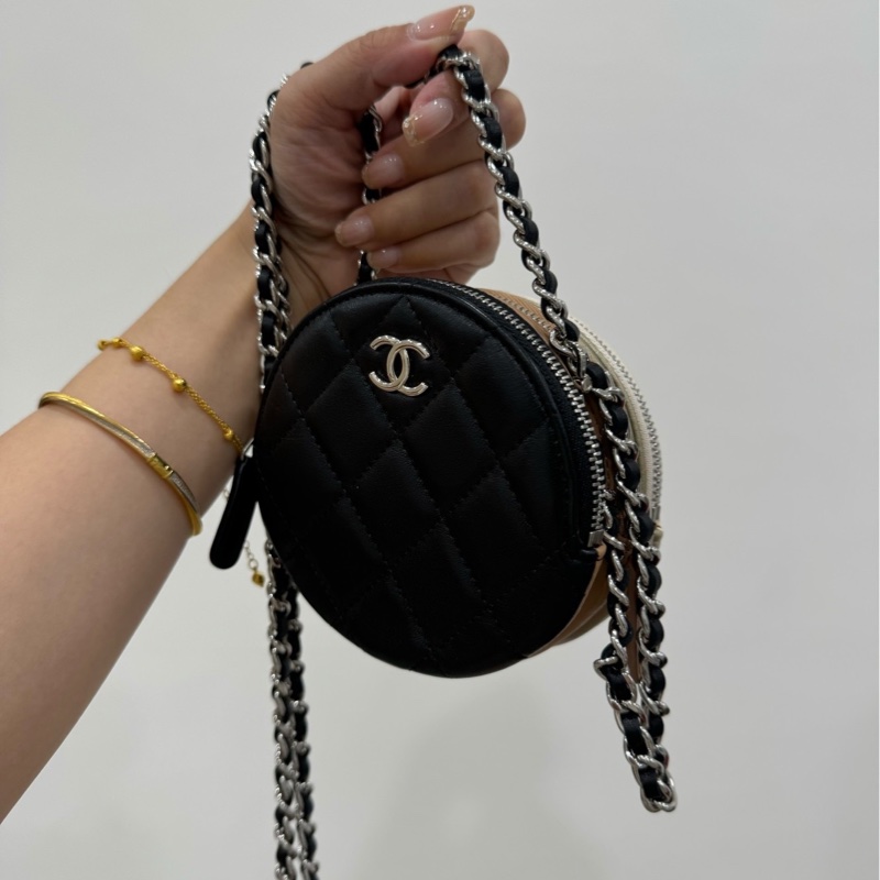 chanel  圓餅 三層包 三色 斜背包 肩背包 圓餅包 側背包 手提包 小廢包 廢包-14