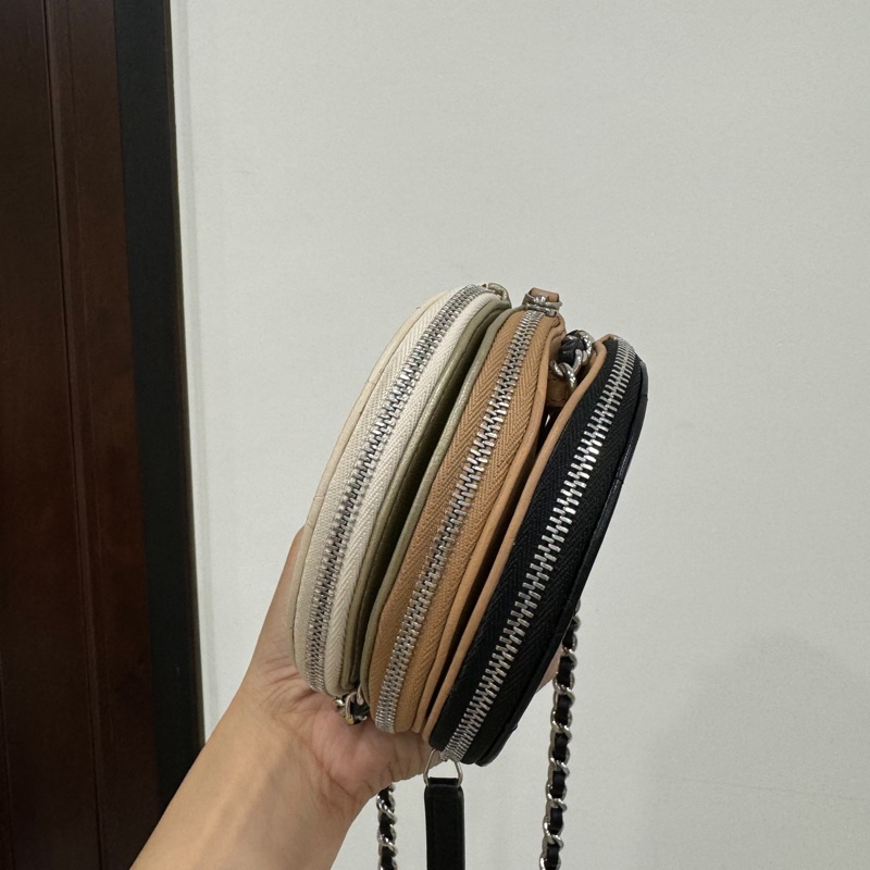 chanel 圓餅 三層包 三色 斜背包 肩背包 圓餅包 側背包 手提包 小廢包 廢包-15