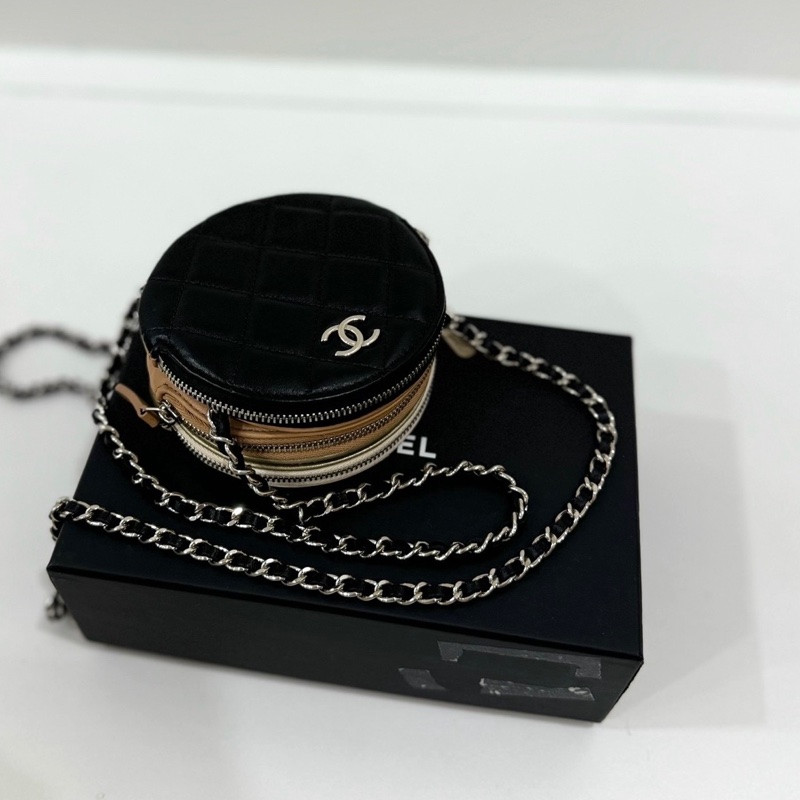 chanel 圓餅 三層包 三色 斜背包 肩背包 圓餅包 側背包 手提包 小廢包 廢包-20