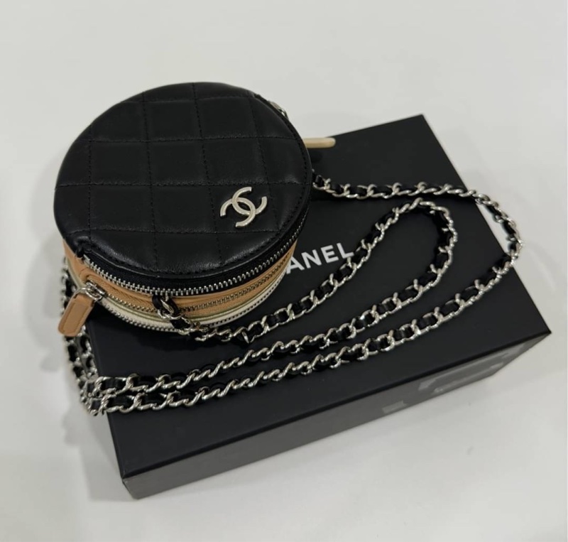 chanel 圓餅 三層包 三色 斜背包 肩背包 圓餅包 側背包 手提包 小廢包 廢包-21