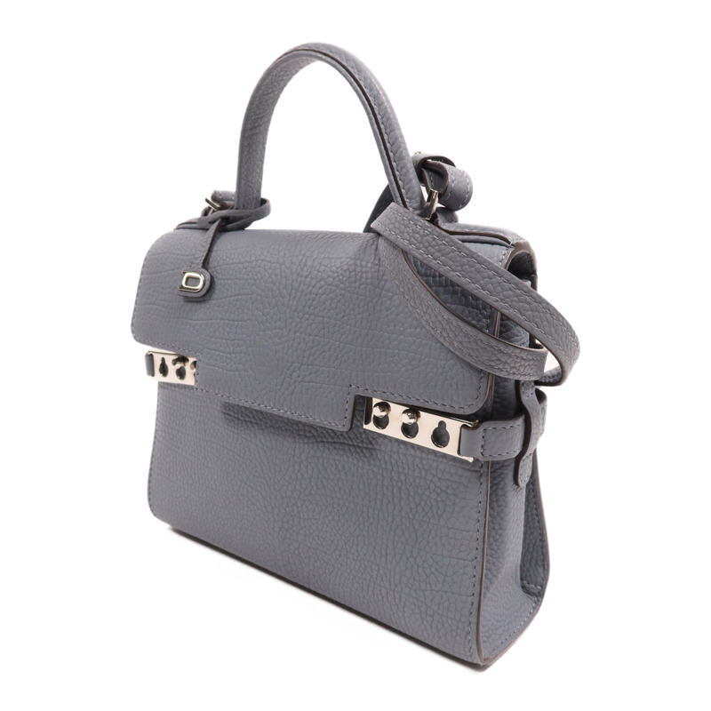 Delvaux 牛皮皮革Tempete Mini銀扣手挽肩背兩用袋-2