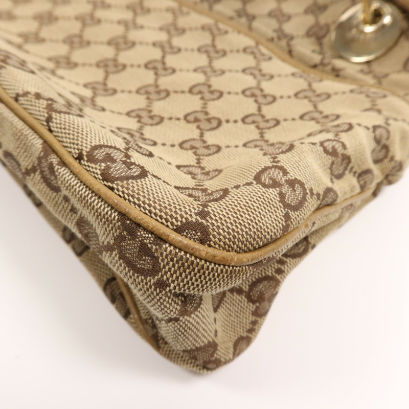 GUCCI 帆布Shoulder Bag金扣肩背袋-4