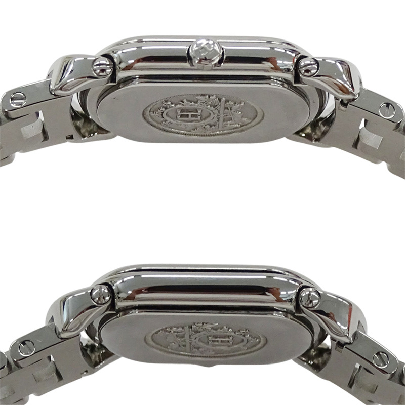 Hermès Rally Quartz QZ 不鏽鋼腕錶,RA1.210,銀灰色,拋光-2