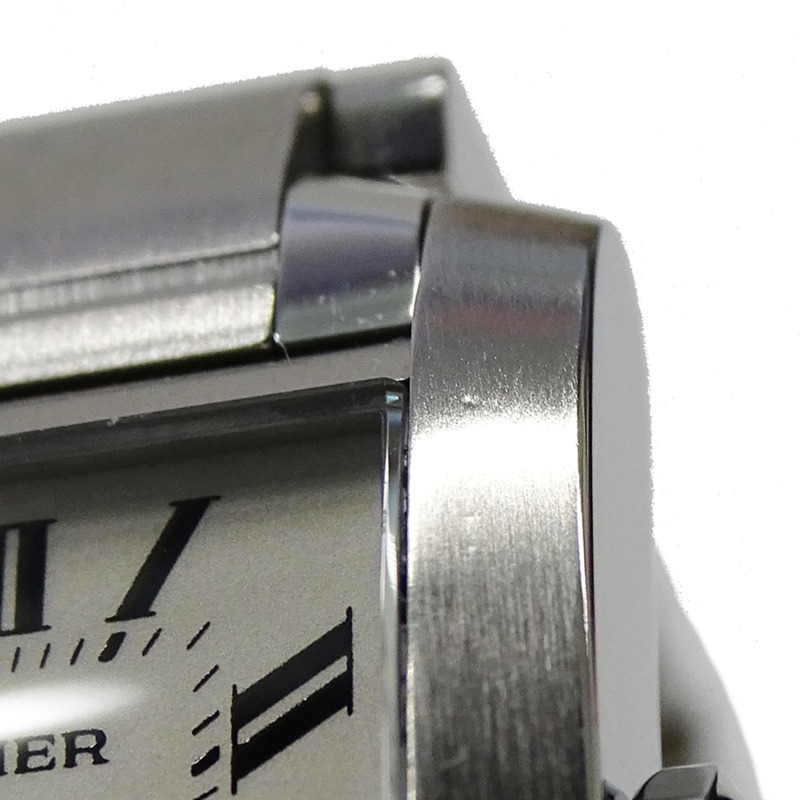 Cartier Tank Française 女士手錶,SM 石英,QZ 不鏽鋼,W51008Q3,銀色/象牙色,拋光-9