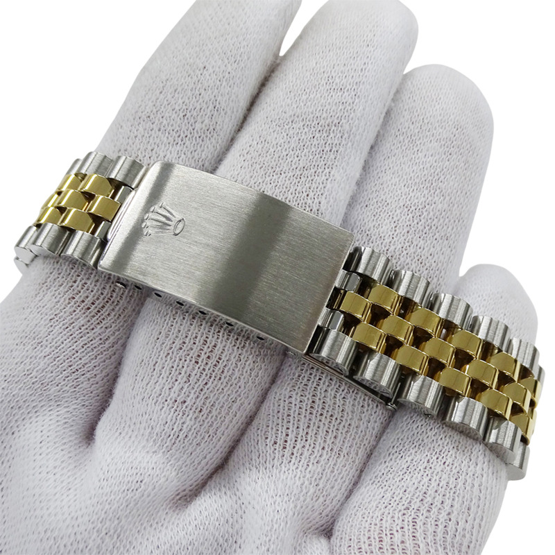 Rolex Datejust 16233 W 編號男士自動腕錶,不鏽鋼、金色和黃色拋光-4