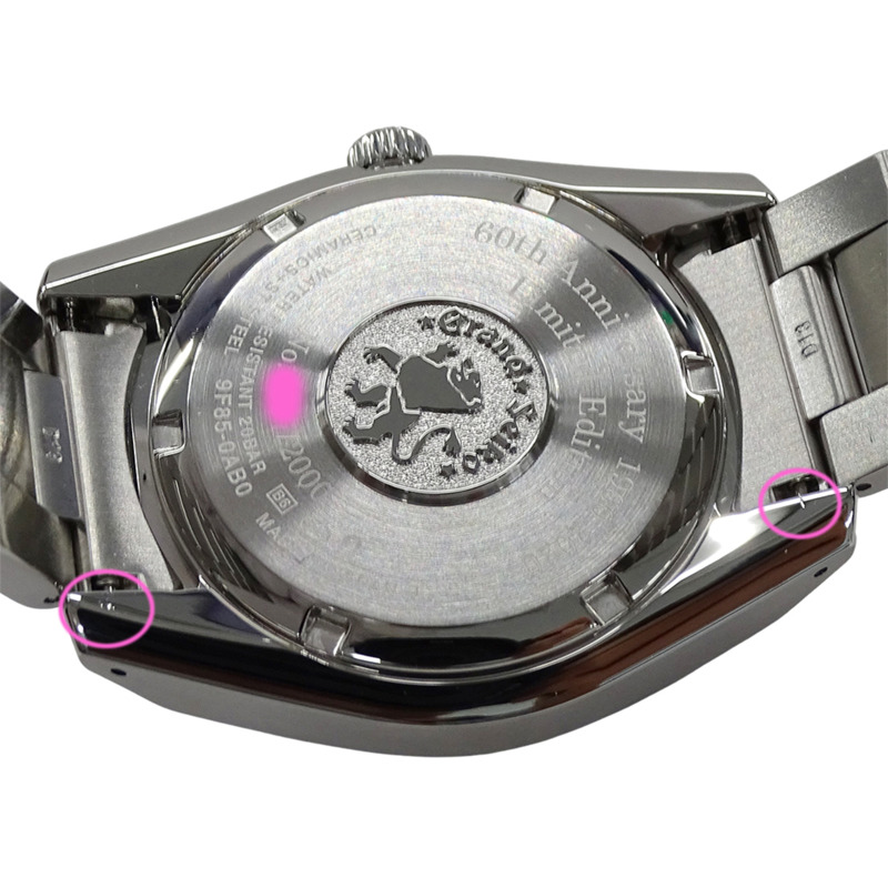 Grand Seiko GS Sports Collection 9F85-0AB0 SBGP015 男士手錶,日期顯示,60 週年紀念款,2000 只限量版,石英機芯,不鏽鋼,銀色/藍色,拋光-5