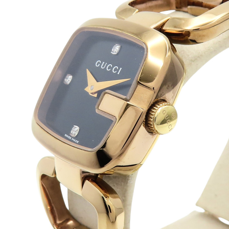 黑色錶盤 金色不鏽鋼 G TIMELESS 腕錶 125.5【GUCCI 古馳】 125.5-2