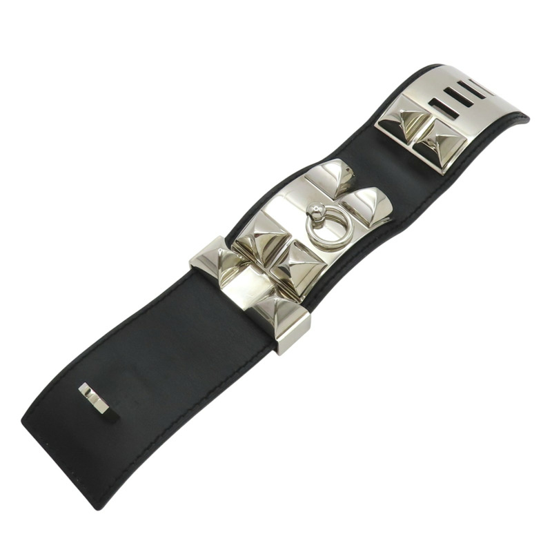 黑色牛皮 CDC Collier De Chien 手環 口Q刻 #S【HERMES 愛馬仕】-4