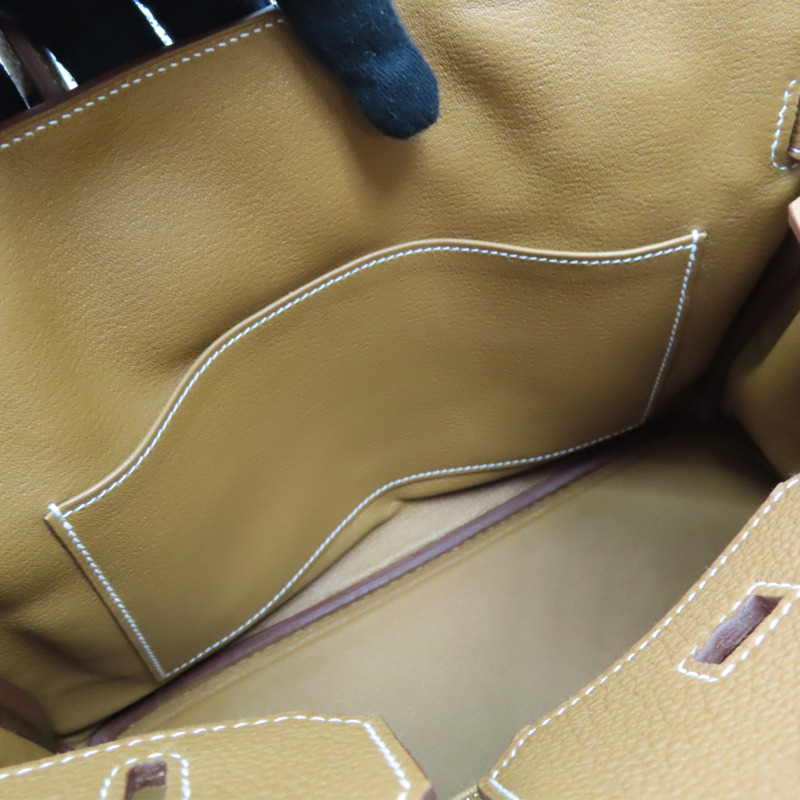 金棕色 Togo牛皮 Birkin 30 柏金包 手提包 金扣 W刻【HERMES 愛馬仕】 W刻/Gold-5