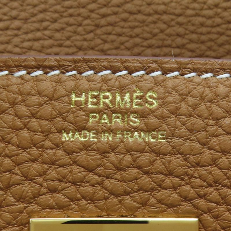 金棕色 Togo牛皮 Birkin 30 柏金包 手提包 金扣 W刻【HERMES 愛馬仕】 W刻/Gold-7