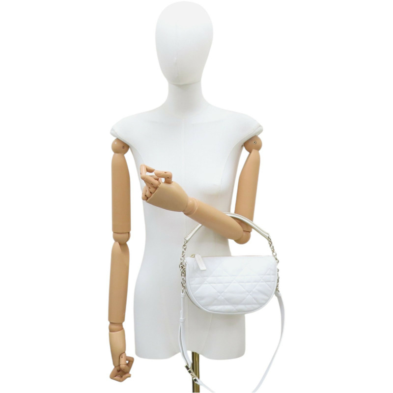 白色羊皮 Vibe hobo 肩背包 [Dior 迪奧]-8
