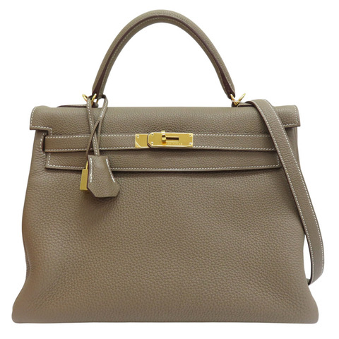 大象灰 TOGO牛皮 Kelly32 内縫 两用包 X刻【HERMES 愛馬仕】