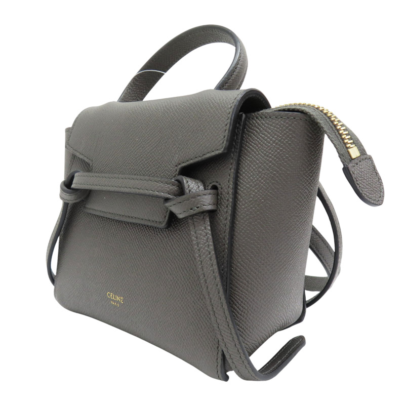 灰色 牛皮 Belt Pico 肩背包【CELINE 賽琳】-2