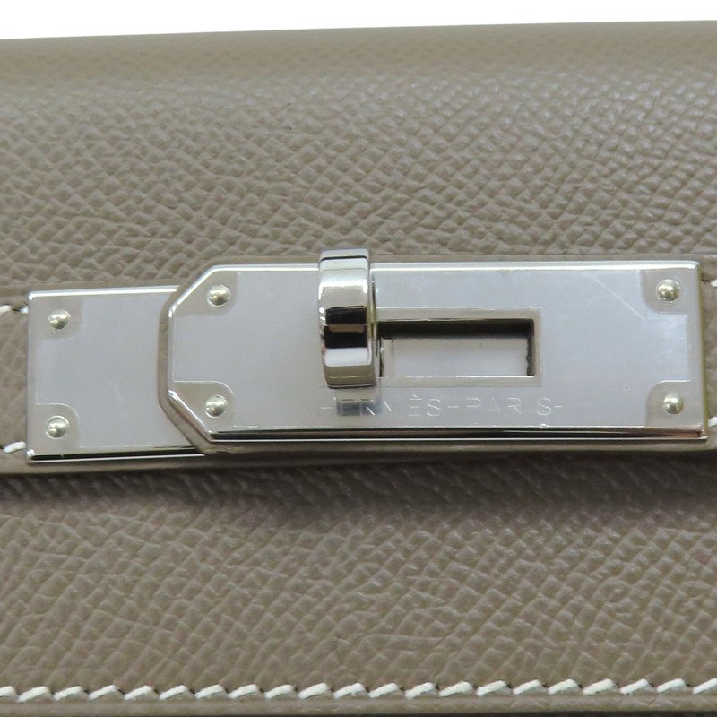大象灰 Epsom牛皮 Kelly 32 凱莉包 兩用包 D刻 銀扣【HERMES 愛馬仕】 Etoupe-6