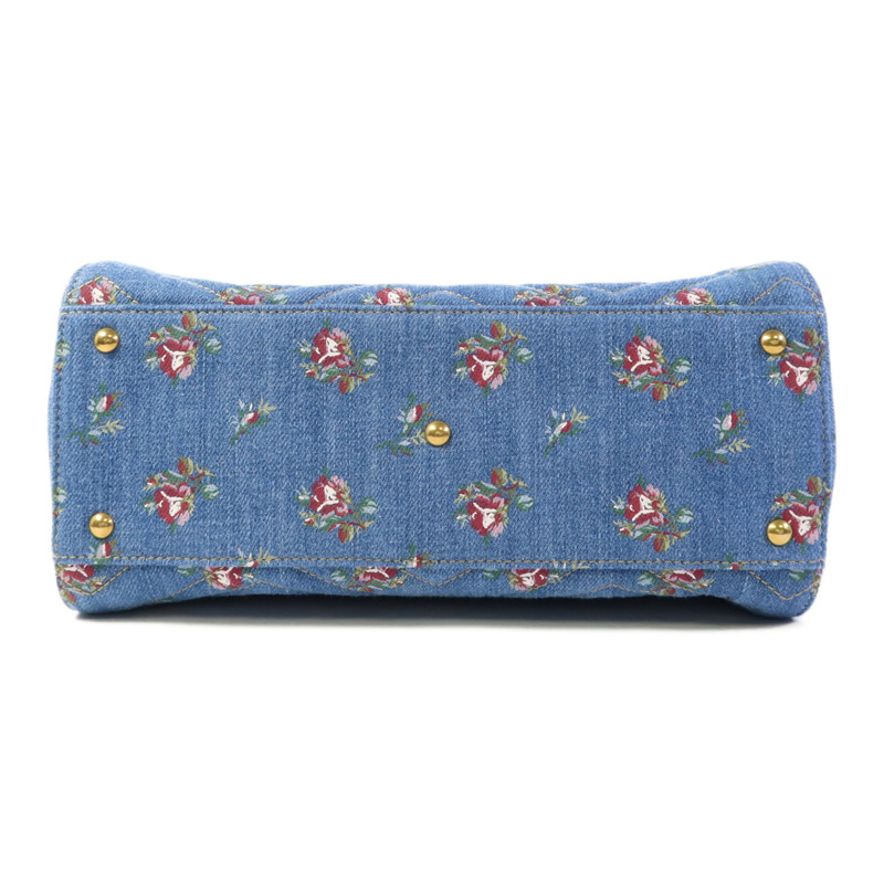 GUCCI 牛仔布Marmont Matelasse金扣手挽肩背兩用袋-3