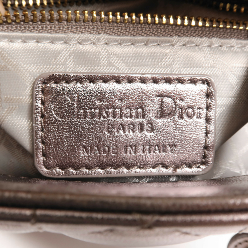 Dior 羊皮皮革Lady Dior Mini金扣手挽肩背兩用袋-6