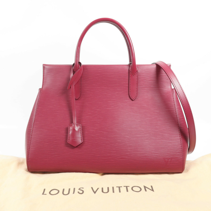 LOUIS VUITTON Epi Marly MM銀扣手挽肩背兩用袋-8