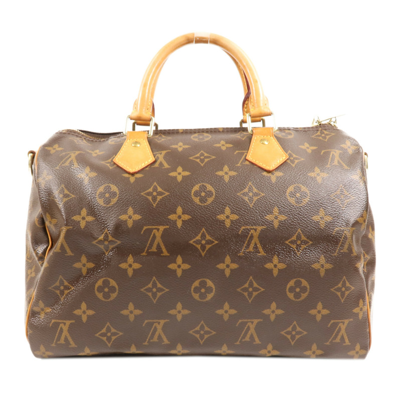 LOUIS VUITTON Monogram Speedy Bandouliere 30金扣手挽肩背兩用袋-1