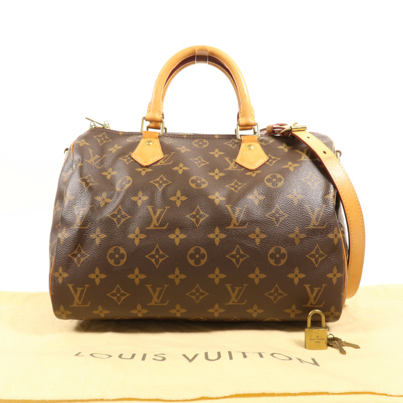 LOUIS VUITTON Monogram Speedy Bandouliere 30金扣手挽肩背兩用袋-8