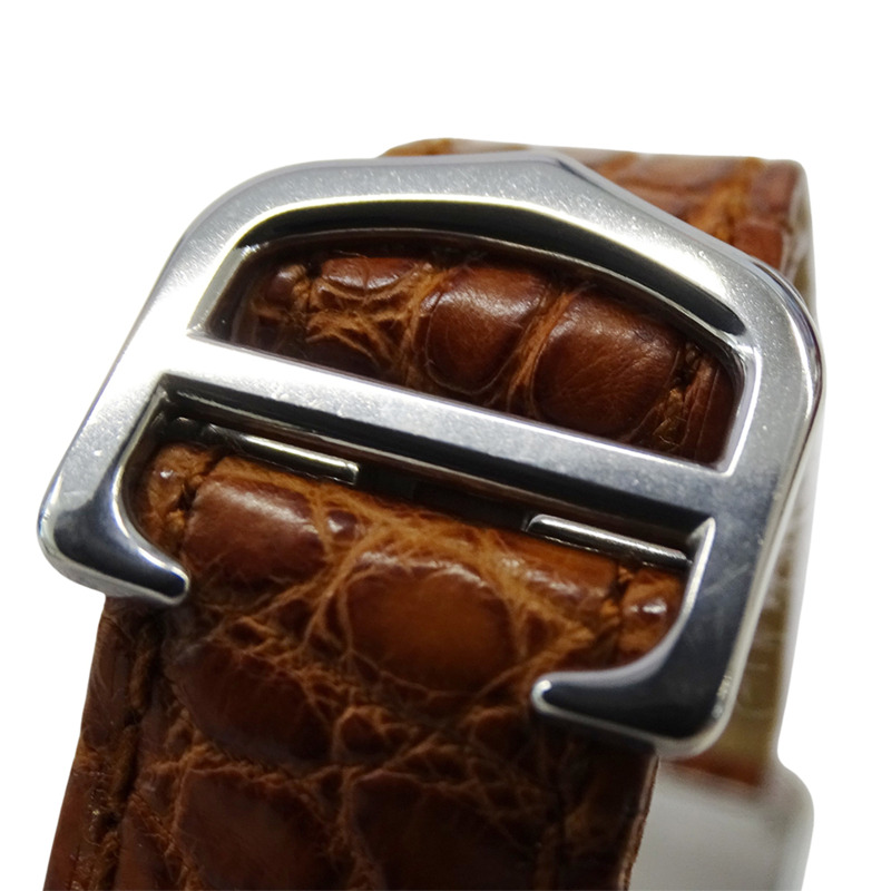 Cartier Tank Solo SM 女士石英腕錶,W1018255,不鏽鋼,皮革,銀色,棕色,方形,拋光-8