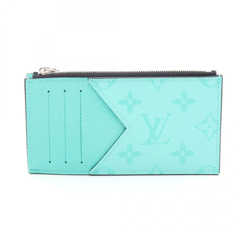 LOUIS VUITTON 零錢包 M30901 Taigalama 皮革帆布 綠色 二手