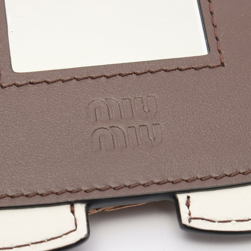 Miu Miu 鑰匙圈 5TL5312CUKF0065 皮革 米色 棕色 多色 全新 女款-2