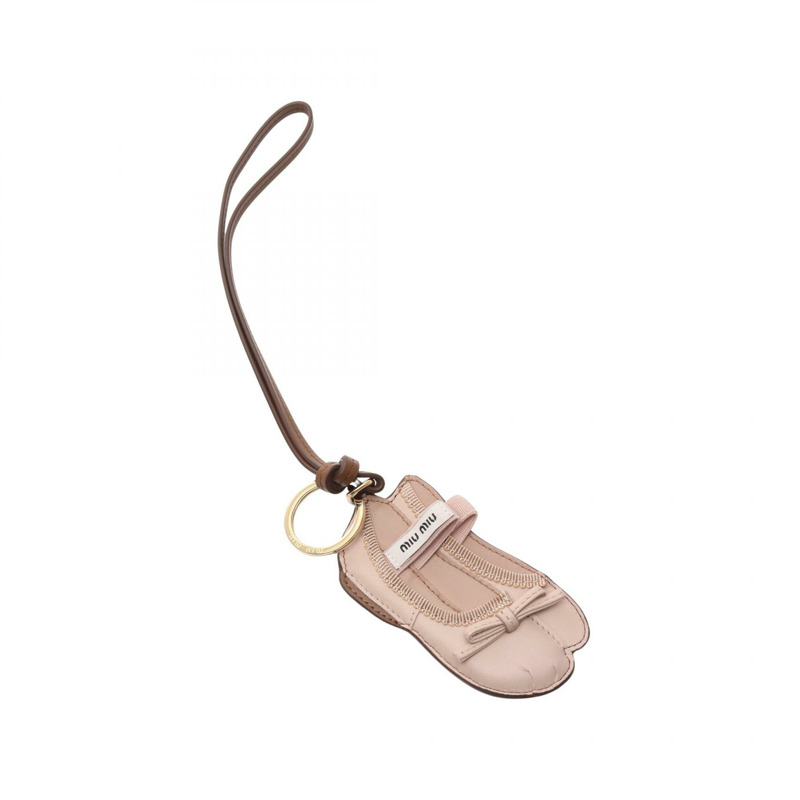 Miu Miu MIU BULLET 吊飾 5TL5332CUMF0NZ2 皮革 粉紅色 棕色 全新 女款-0