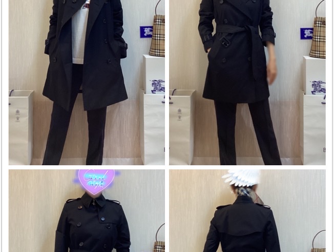 BURBERRY英國黑色風衣UK8-1