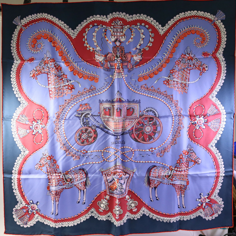 HERMES 絲質Scarf 90X90絲巾-1
