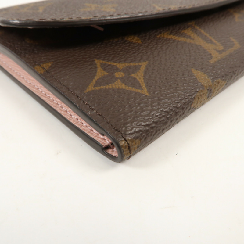 LOUIS VUITTON Monogram Emilie Wallet金扣長錢包-10