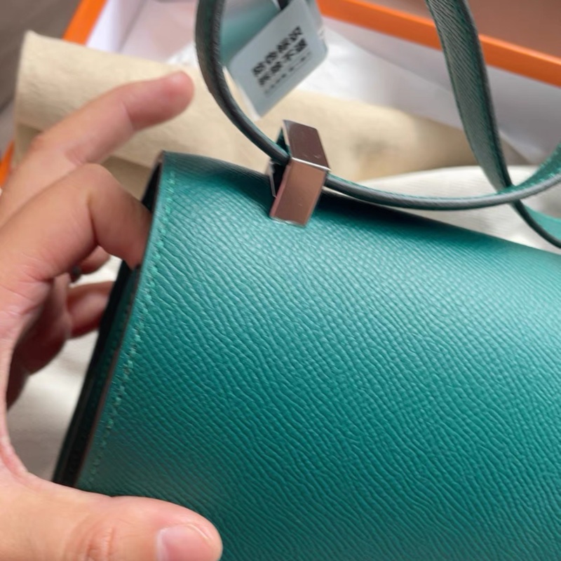 Hermes Constance 24 孔雀綠 銀扣 Z刻-4