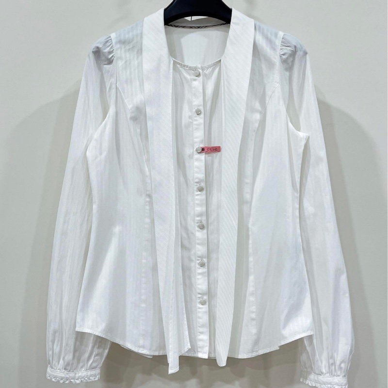 Burberry 藍標 蝴蝶結綁帶襯衫-7