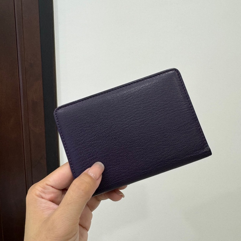 CHANEL 香奈兒 紫色 金釦 卡夾 卡包 明片夾 信用卡夾 錢夾-4