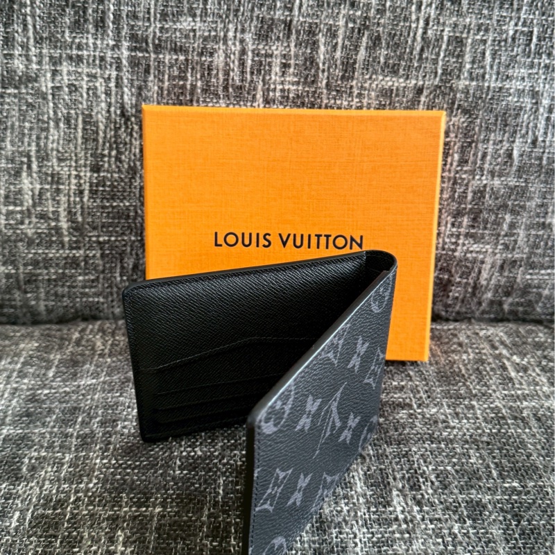 LV黑色老花短夾-6