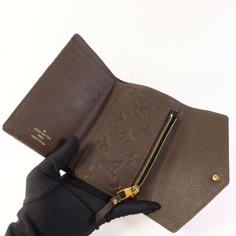 LOUIS VUITTON Monogram Empreinte Compact Curieuse Trifold Wallet金扣錢包-4