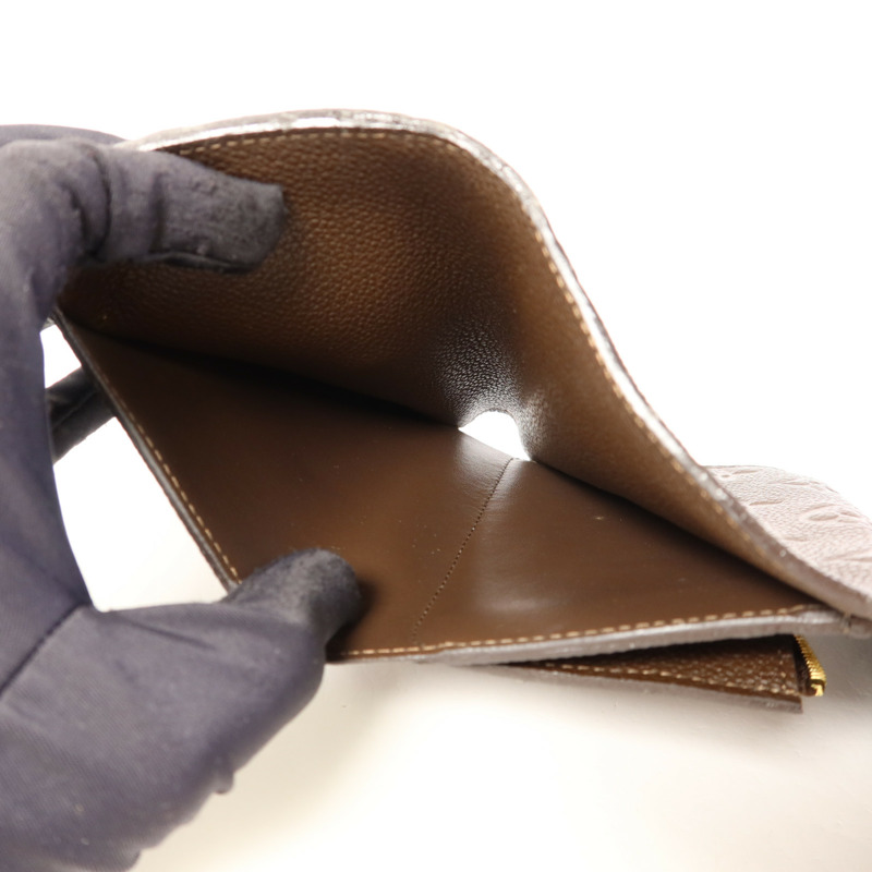 LOUIS VUITTON Monogram Empreinte Compact Curieuse Trifold Wallet金扣錢包-5