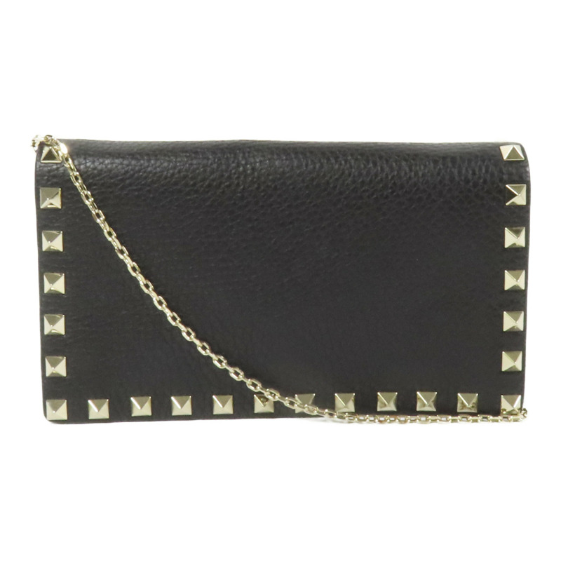 Valentino 牛皮皮革Chain Shoulder Bag銀扣鏈帶肩背袋-0