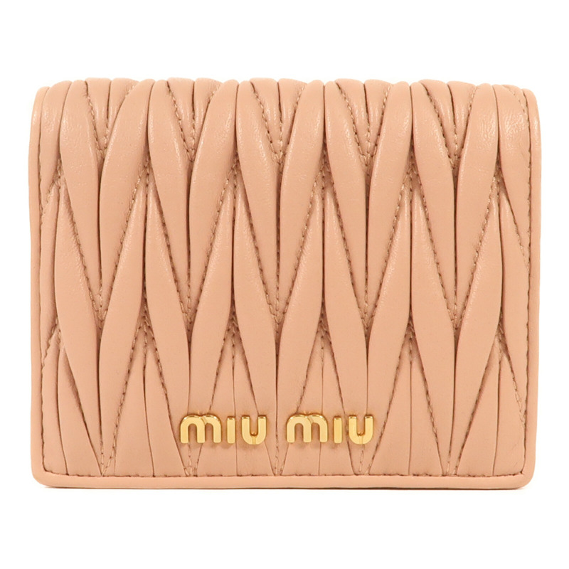 Miu Miu 牛皮皮革Bifold Wallet金扣錢包-0