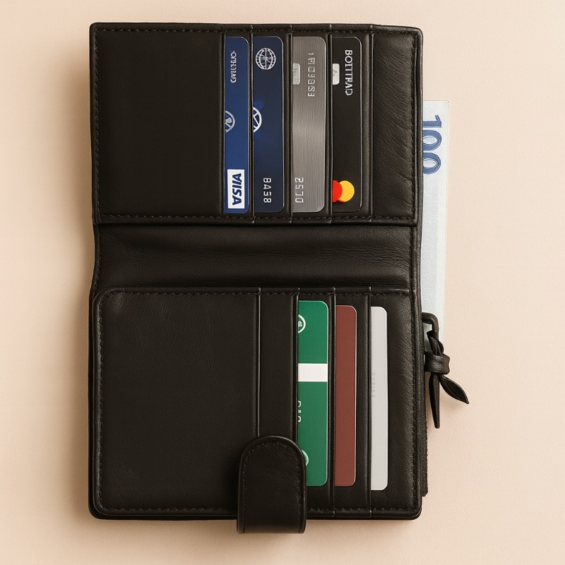 Bottega Veneta 經典深藍色 Intrecciato 編織皮革中夾｜型號 114073 V0013｜義大利-13