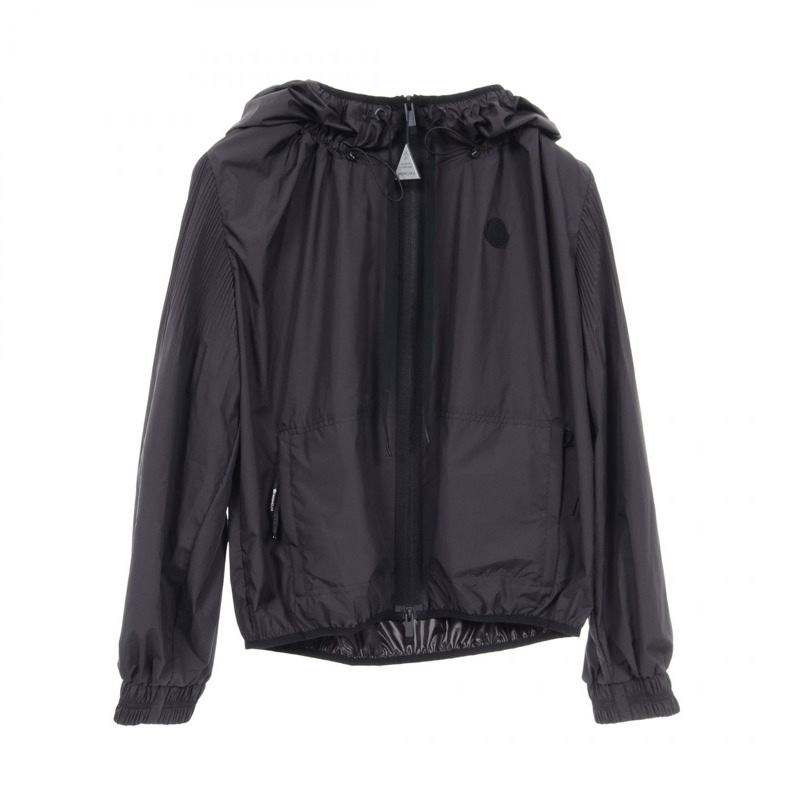 MONCLER AUXONNE 連帽夾克 聚酯纖維 黑色 1 碼 二手男式-0