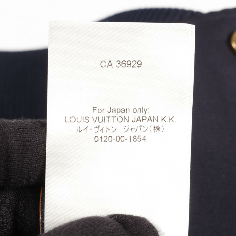 路易威登刺繡夾克寬鬆棉質海軍藍 50 碼二手男款 LV-5