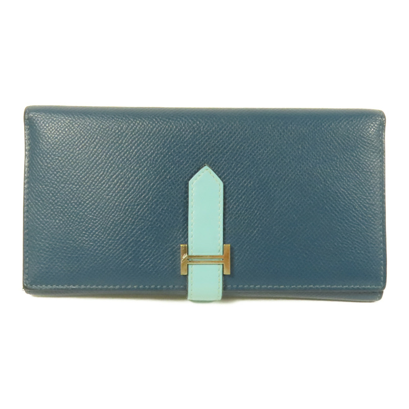 HERMES Epsom皮革Bearn Trifold Wallet銀扣長錢包-0