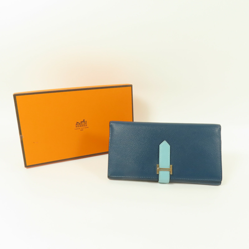 HERMES Epsom皮革Bearn Trifold Wallet銀扣長錢包-15