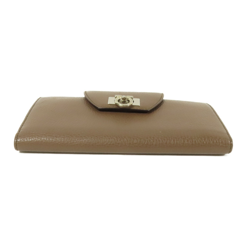 Salvatore Ferragamo 牛皮皮革Long Bifold Wallet銀扣長錢包-3