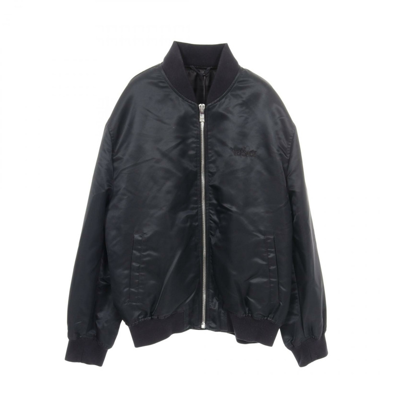 VERSACE CITY LIGHTS 夾克 10125841A090865X000 尼龍黑 #52 全新男式-0