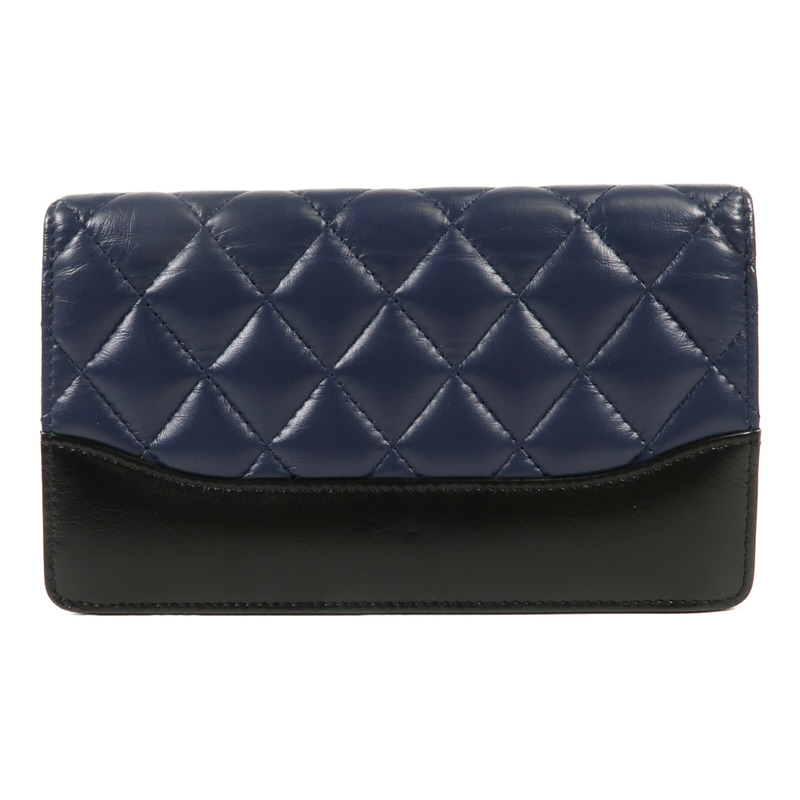 CHANEL 牛皮皮革Long Wallet金扣長錢包-1