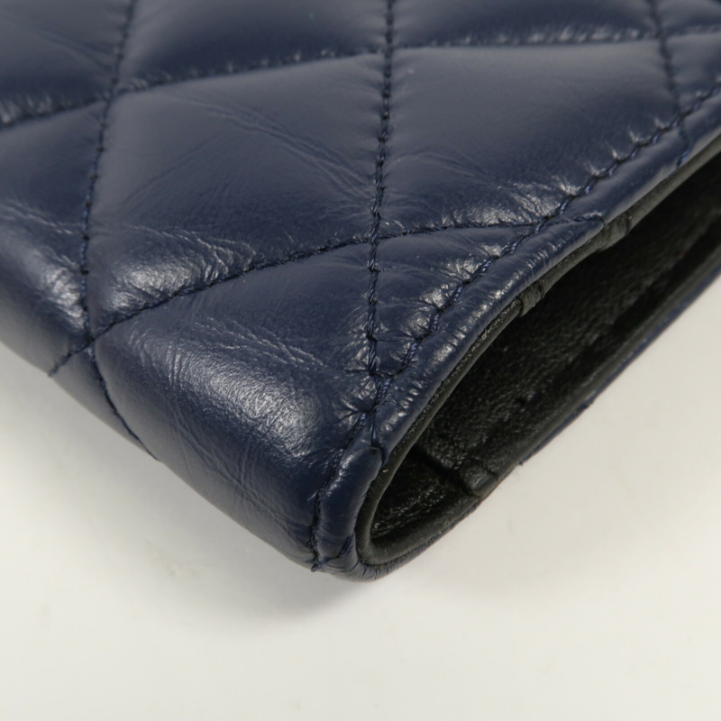 CHANEL 牛皮皮革Long Wallet金扣長錢包-11