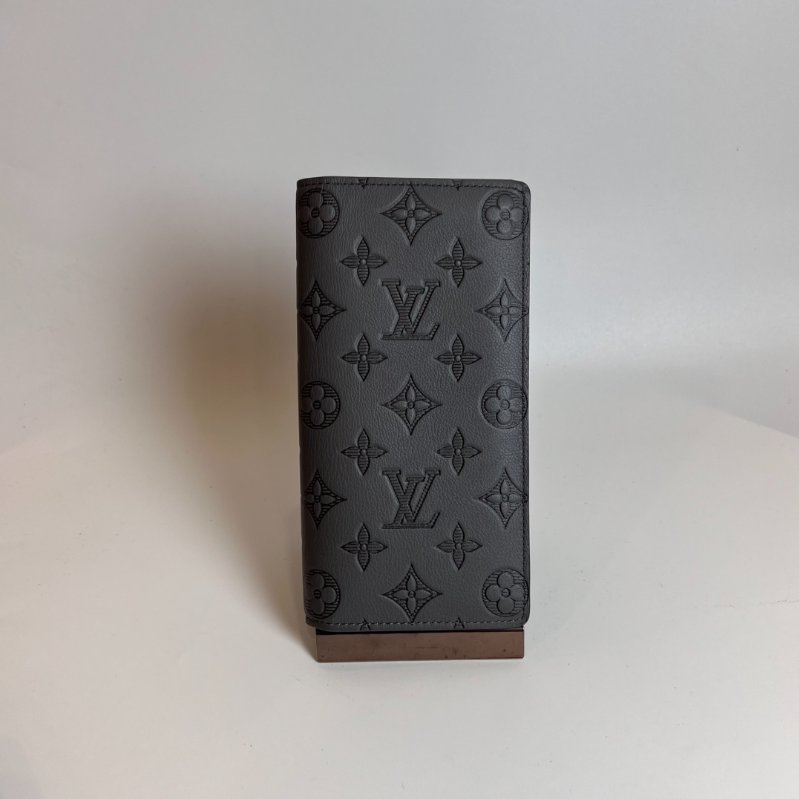 LV M81335/晶片款 灰壓紋Brazza Shadow對開長夾-0