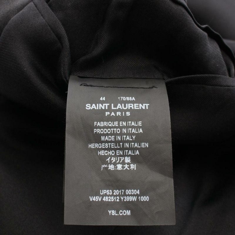 SAINT LAURENT PARIS 訂製夾克 482512 羊毛黑 #44 二手男款 SLP YSL-5