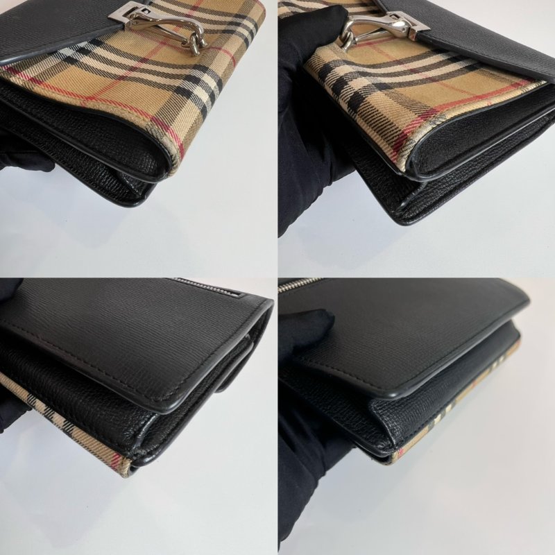 BURBERRY 帆布黑肩背包-8